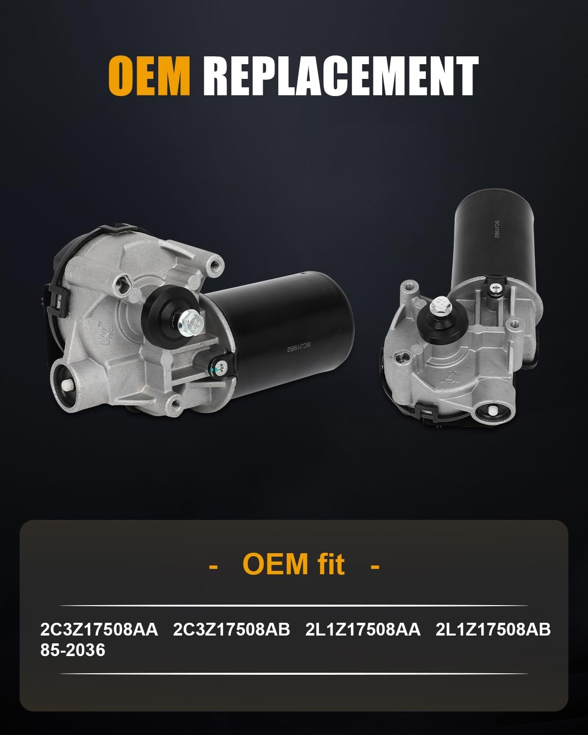 ROADFAR Front Windshield Wiper Motor Replacement fit for 2002-2006 For Ford for Expedition,2002-2007 For Ford for Explorer OE: 2L1Z17508AA,2L1Z17508AB