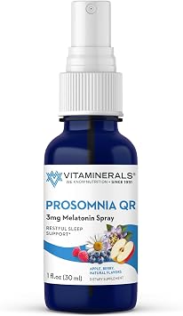 Vitaminerals 133 Prosomnia QR, Natural Melatonin Sleep Aid Spray, 1oz