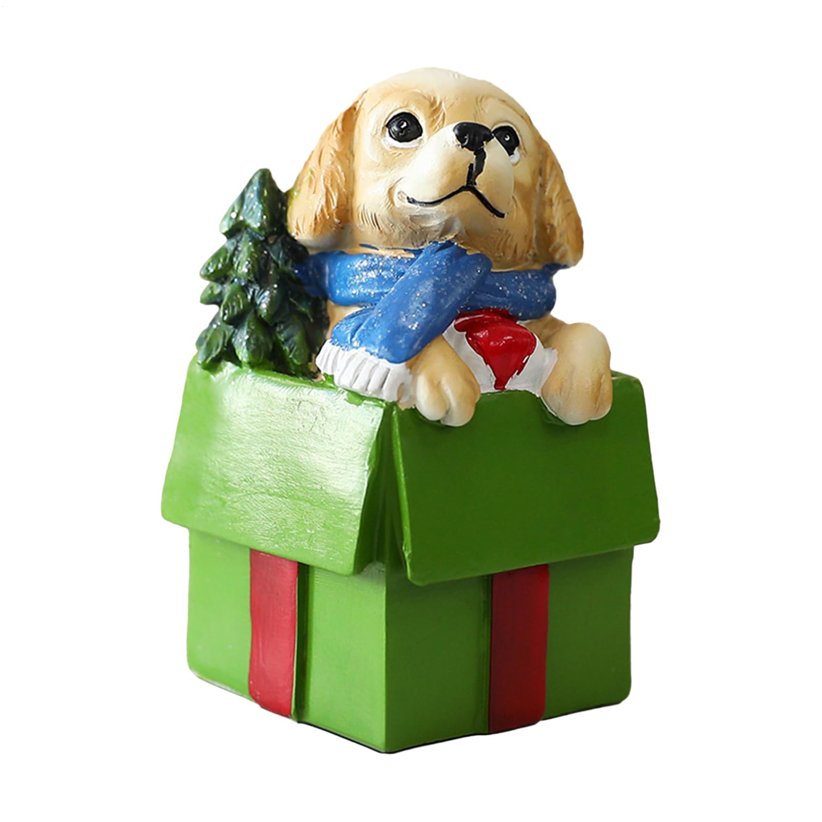 Figurines de Noël en résine de chiot pour décoration de table intérieure
