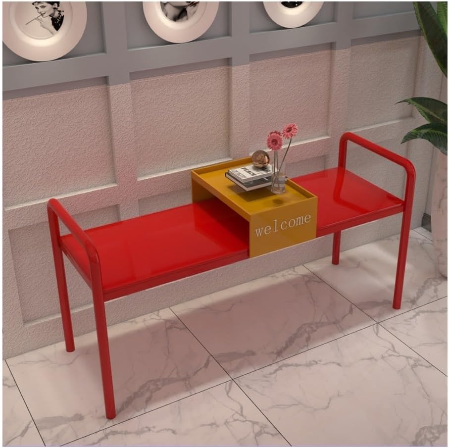 Outdoor Bench, Outdoor Park Gym Rest Bench, Wrought Iron Chair for Mall Café Seating Garden Bench(Green)