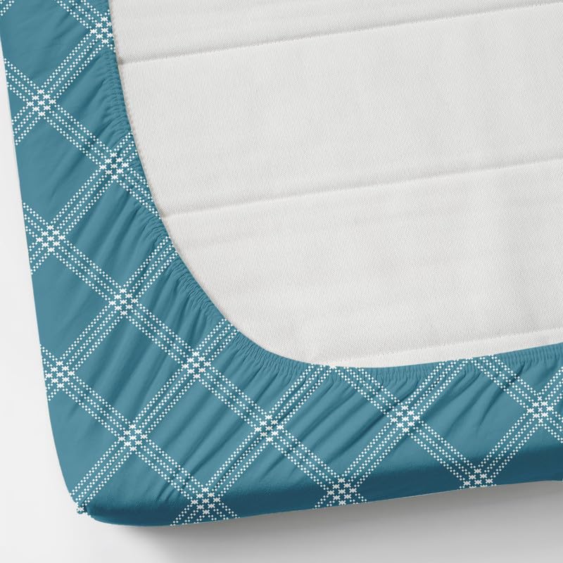 Image of NHD HOME Pure Cotton All Round Elastic Fitted Floral Bedsheets For Double Bed With 2 King Size Pillow Covers 220 TC Supersoft |Wrinkel Free Bed Cover Size - 72X78+10 Inches, Teal