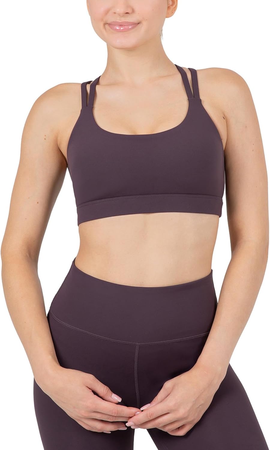 YITTY Active Women's Ultraluxe Strappy Medium Impact Bra, Athleisure, 4-Way-Stretch - Image 3