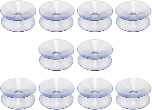 10Pcs Double Sided Suction Cups,Non-Slip Silicone Suction Cups for Glass Table Top,Clear Glass Table Suction Pads for Tabletop,Windshield,Mirror,Window