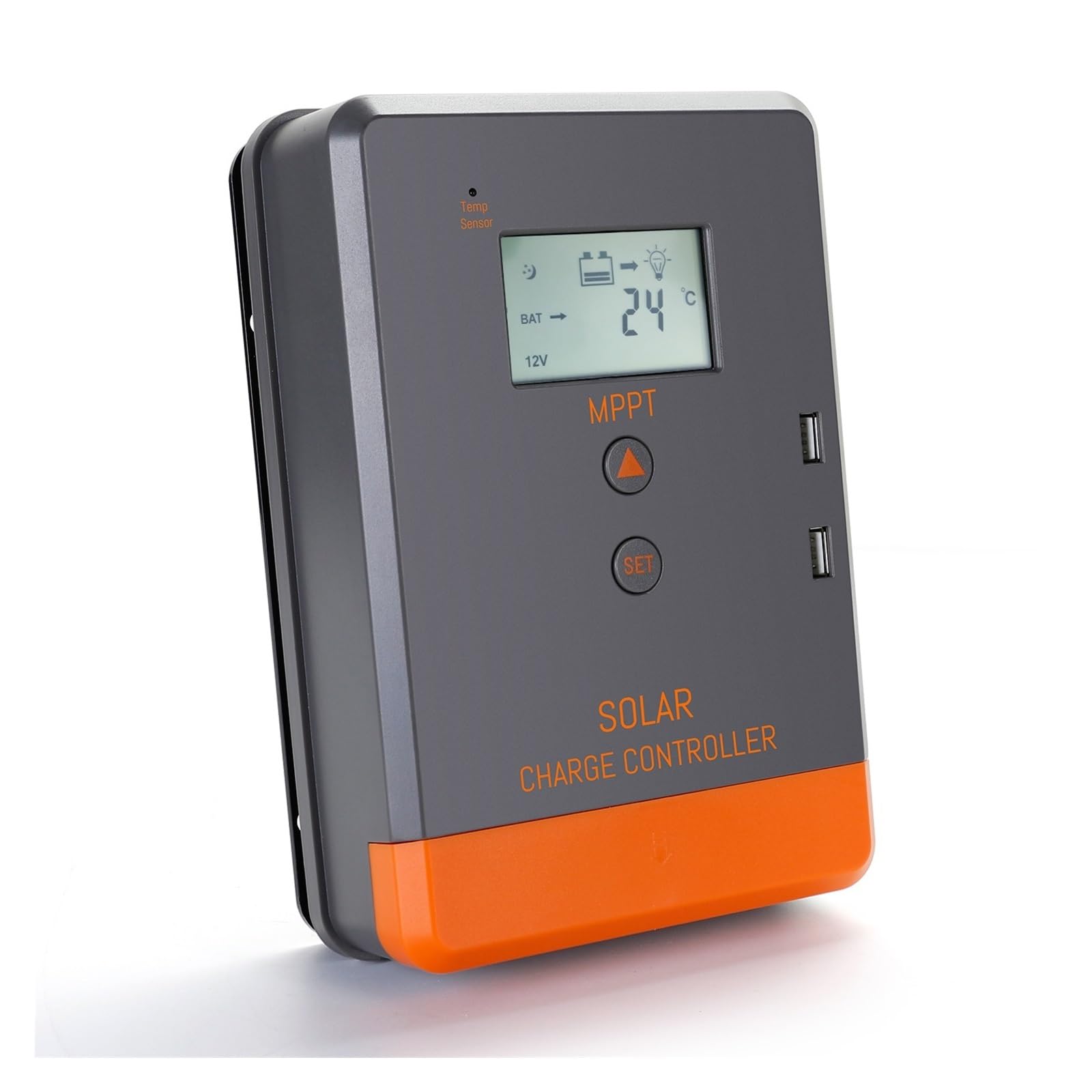 Kontroler SłOneczny MPPT 40A 30A 20A Kontroler Ładowarki Słonecznej 12V 24V Automatyczny Wyświetlacz LCD Podwójny Port USB Regulator Panelu Słonecznego Pasuje Do Baterii Litowej(20A)