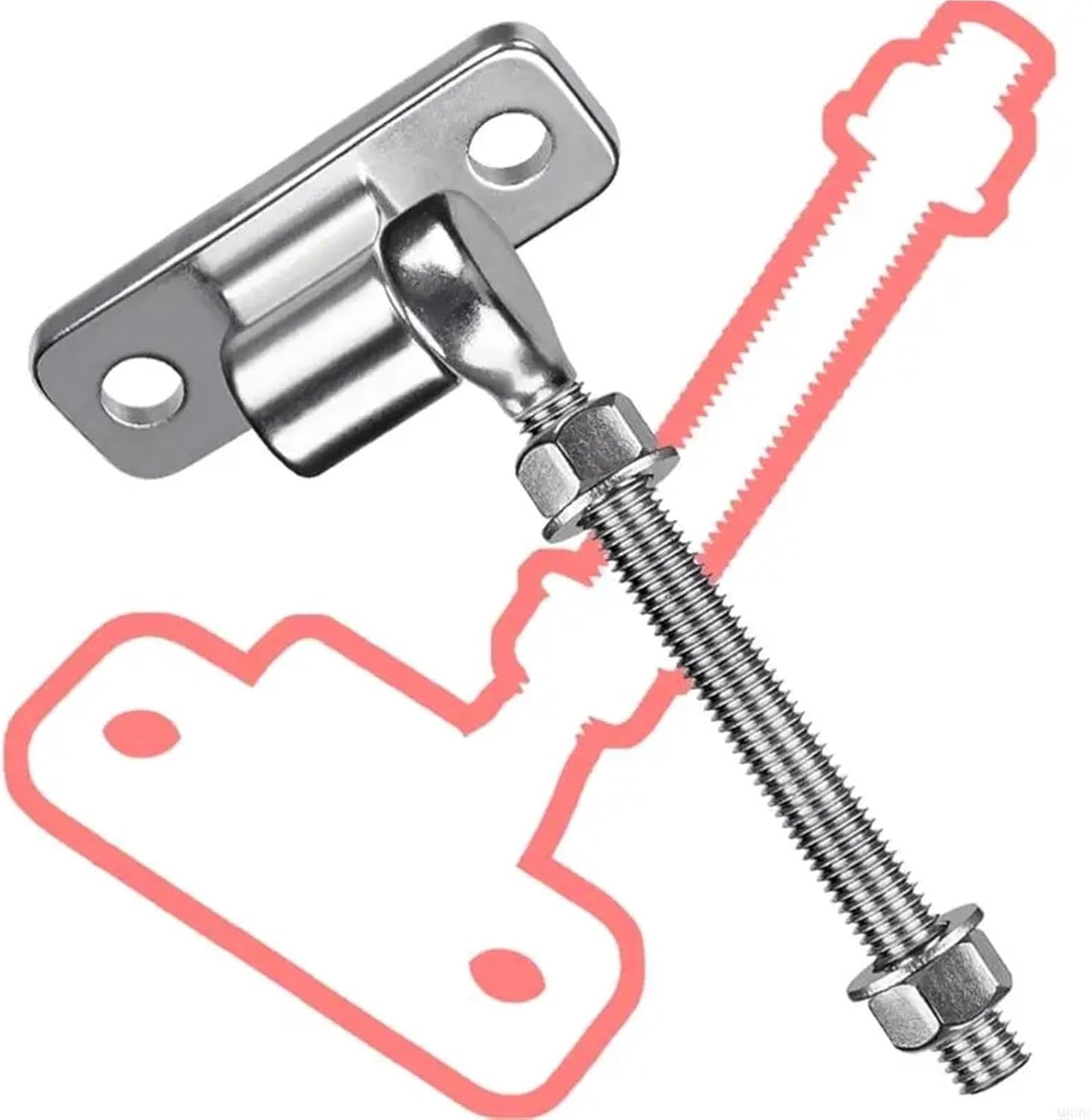J Bolt Gate Hinge High Strength Stainless Steel J Bolts Hinges Adjustable for Outdoor Fencing Simple Installation