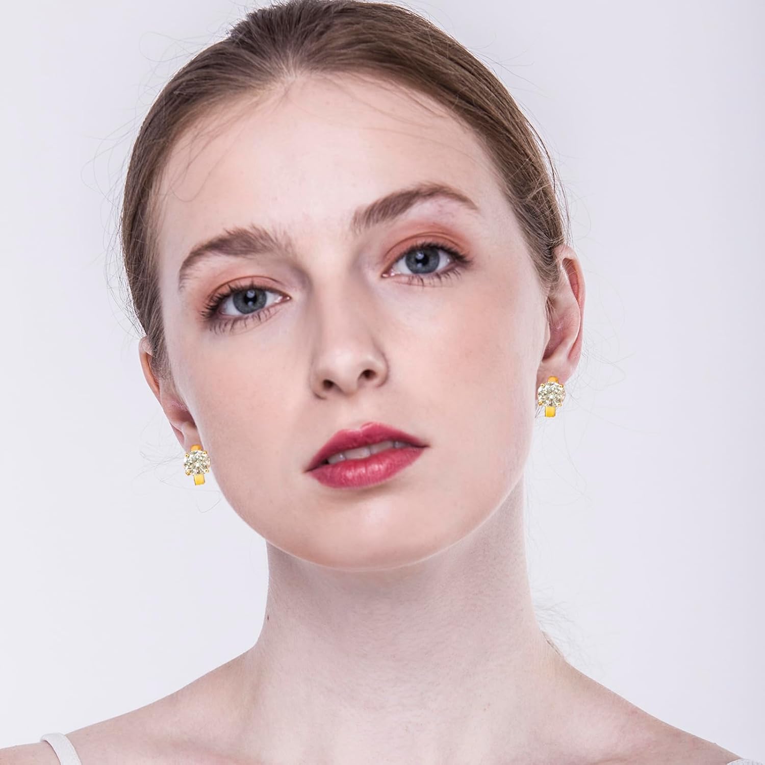 Moissanite Earrings for Women, Sterling Silver Huggie Hoops 18K Gold Plated Hoops Earrings for Women - Image 2