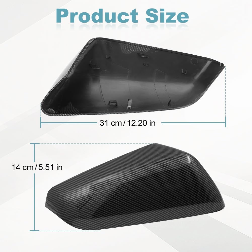 Driver & Passeger Side Rearview Mirror Cover Cap Compatible with Chevy Equinox GMC Terrain 2018-2023 Carbon Fiber Exterior Side Mirror Cover Replacement for 23406416 23406417 84225387 84545949