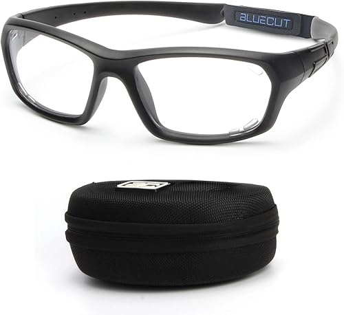BLUE CUT Gafas de protección deportiva, lentes fotocromáticas, gafas de seguridad para baloncesto, pickleball para deportes de interior y exterior