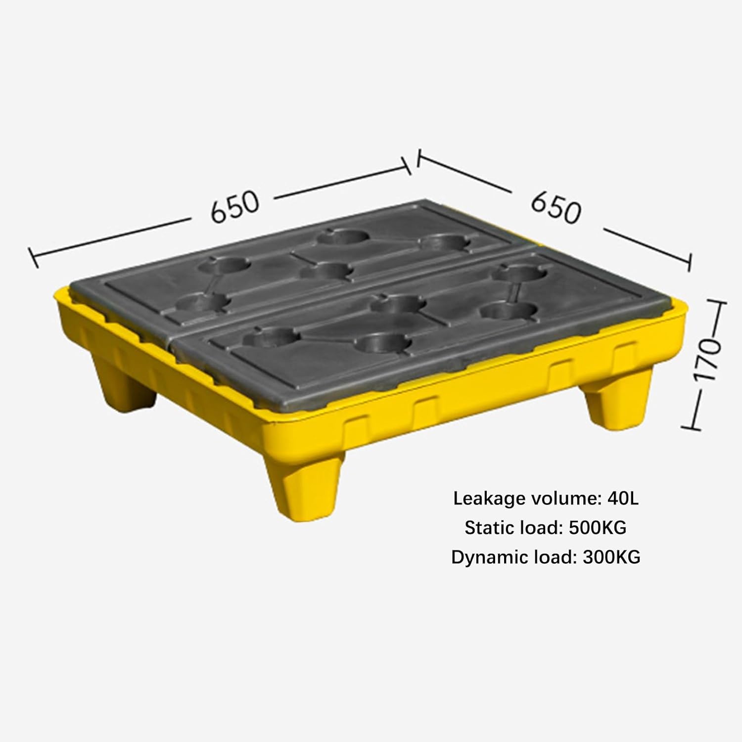 Oil Tank Spill Tray,Spill Platform, Stackable Anti-Slip Spill Containment Platform, Modular Outdoor Warehouses Factory Garage Storage Oil Drums Spill Pallets, Polyethylene Leakproo