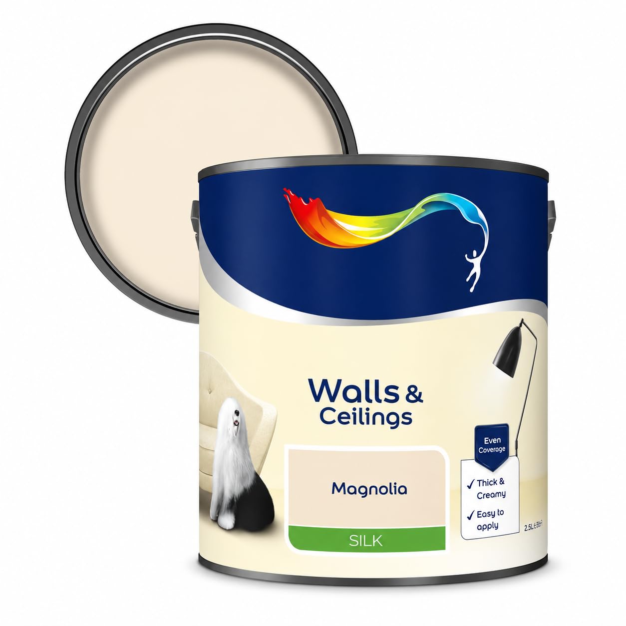 AXpower Inspirational Technology Empowering People Walls & Ceilings Silk Emulsion Paint Salute 2.5L | Smooth Mid Sheen Interior Wall Paint | Rich Blue Finish with Excellent Coverage (Magnolia)
