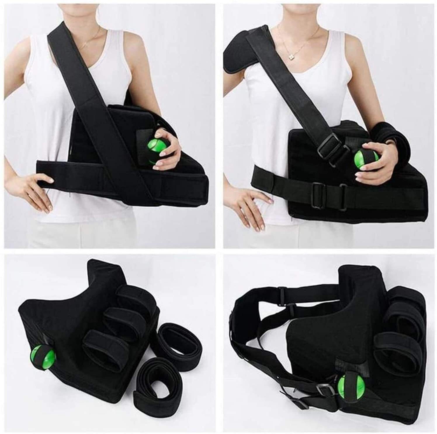 Cabestrillo portátil para Brazo, inmovilizador de Hombro Ajustable, Soporte para Manguito rotador, Soporte para Hombro, Almohada de abducción para Brazo Izquierdo Derecho, Reduce el Dolor/f