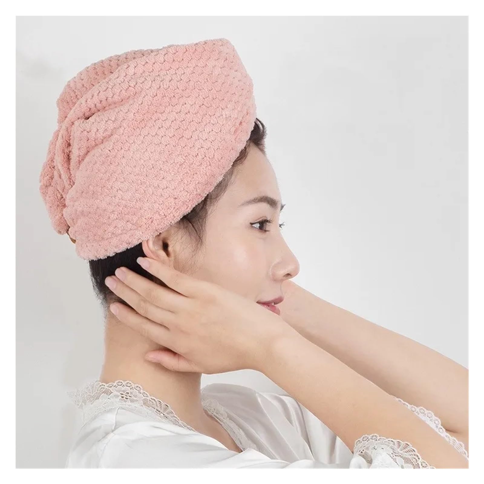 Toallas para Secar El Pelo 3 uds. Toalla mágica de Secado rápido for Cabello de Microfibra, Gorro Envolvente for baño, Gorro de Secado rápido con Turbante Toalla Microfibra Pelo(Red)