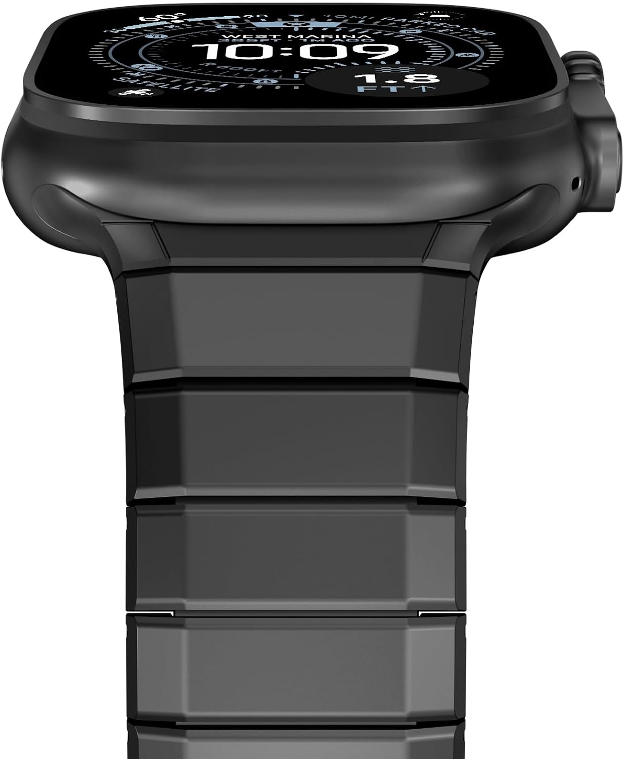 NewWays Stainless Steel Band Compatible with Apple Watch Ultra 3 2 1 49mm Series 11 10 46mm Series 9 8 7 45mm 44mm SE 6 5 4, Rugged iwatch Link Bracelet for men