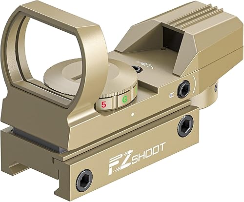 Vista 14 de EZshoot Vista refleja de alcance de punto rojo y verde, 4 retículas ajustables óptica holográfica con montaje en riel de 0.787 in Negro