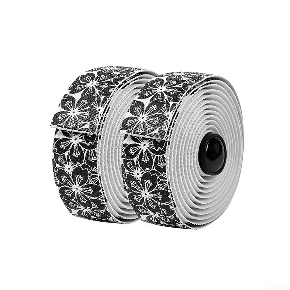 Morbido nastro per manubrio per bici da strada con materiale antiscivolo PU+EVA per impugnatura da ciclismo, bianco e nero, 3 cm x 210 cm (B-bianco)