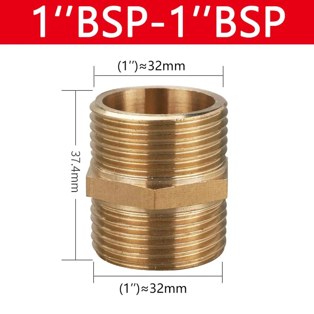 Adaptador de acoplamiento rápido de boquilla hexagonal para tubería de latón, rosca macho a macho de 1/8, 1/4, 3/8, 1/2, 3/4, conector de agua, aceite y gas, 1 a 1, 10 piezas
