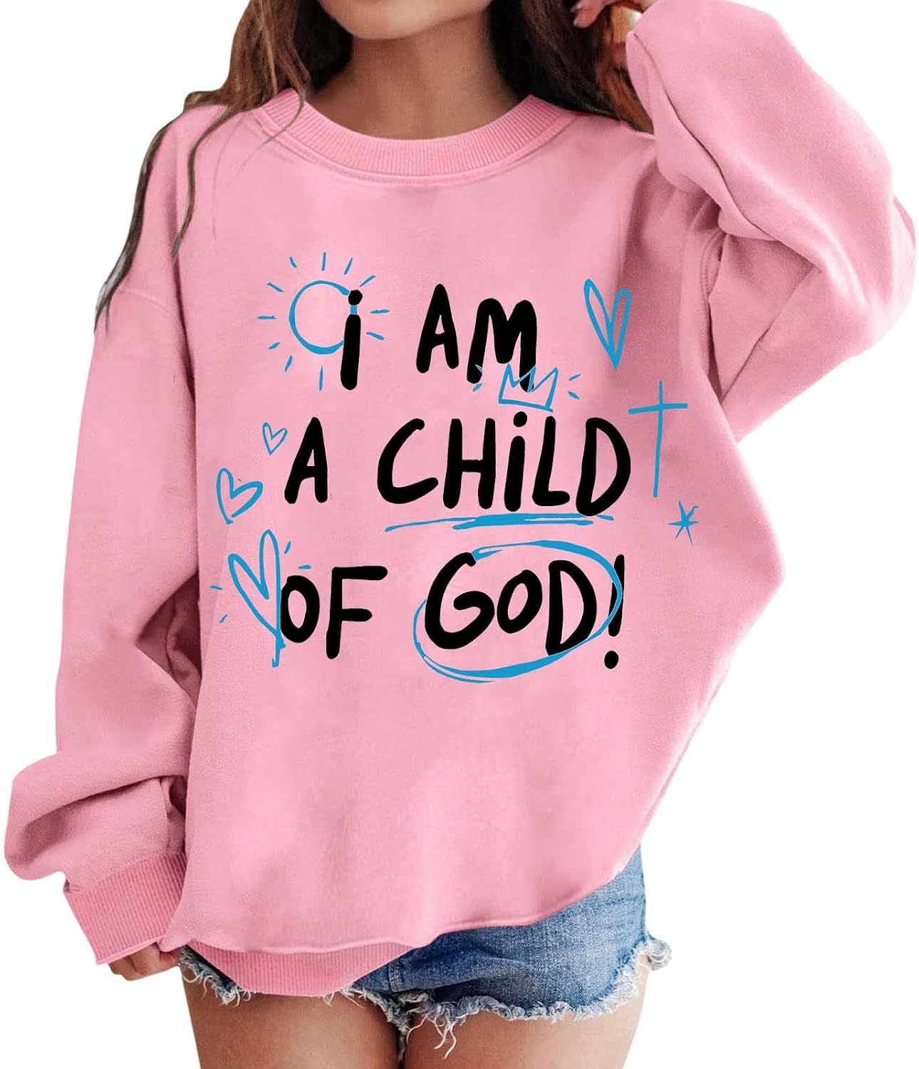 Sweatshirts For Teen Girls Long Sleeve Crewneck Graphic Pullover Top Unisex Youth Cute Back To School Outfit For Casual Wear