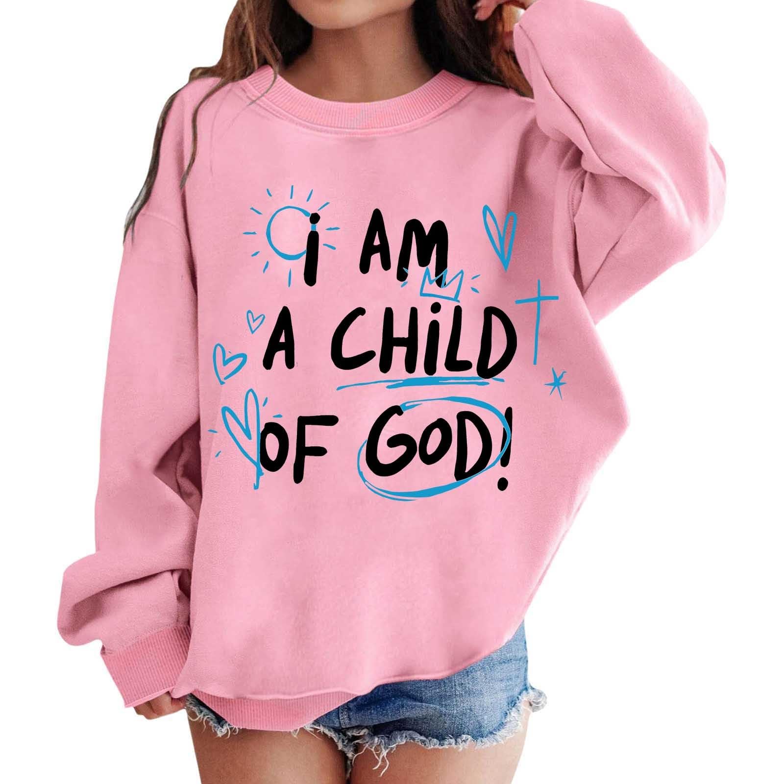 Sweat fille à motifs pull col rond confortable idéal pour bouger librement à l'école