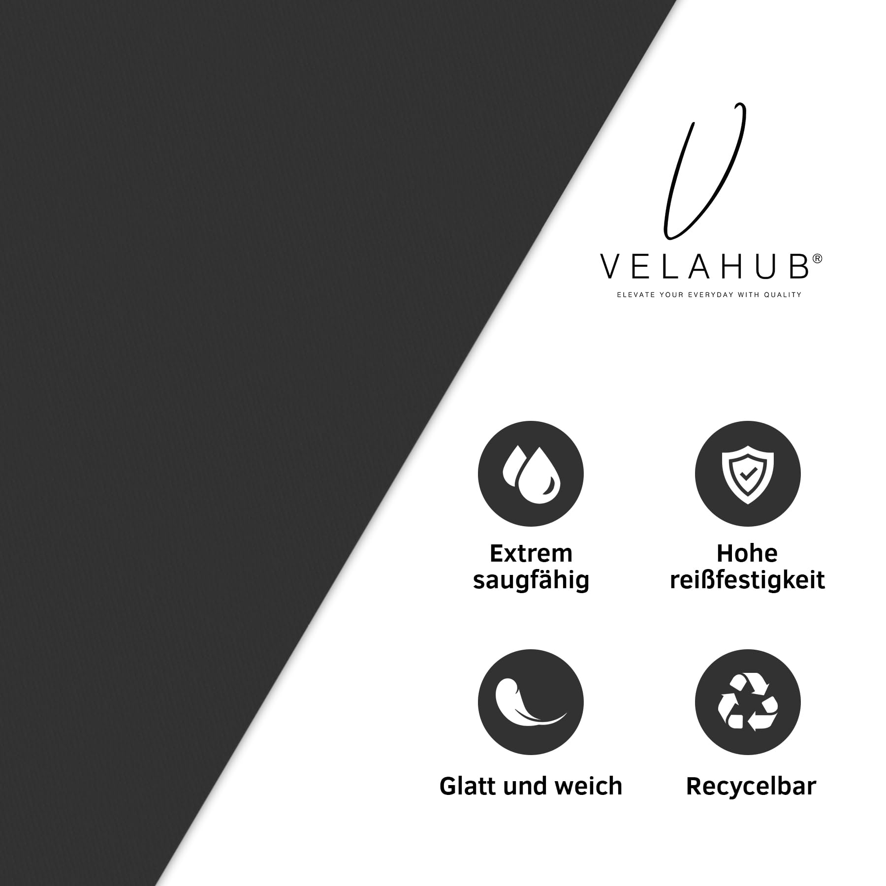 VelaHub Airlaid 50 Cutlery Napkins, Disposable Napkins, 39 x 40 cm, Black - Image 3