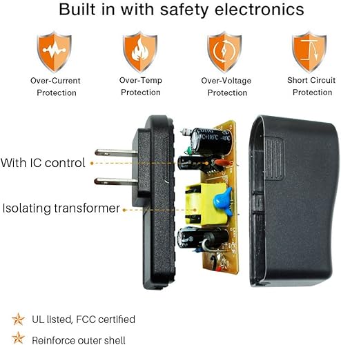 Miniatura 3 de Adaptador CA/CC de 9.5 V para Casio ADE95100LU, cargador de fuente de alimentación con certificación UL para teclado de piano Casio, solo compatible