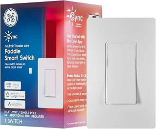 GE CYNC Smart Paddle Light Switch, Wi-Fi & Bluetooth, 1 Pack