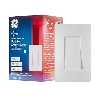 GE CYNC Smart Paddle Light Switch, Wi-Fi & Bluetooth, 1 Pack