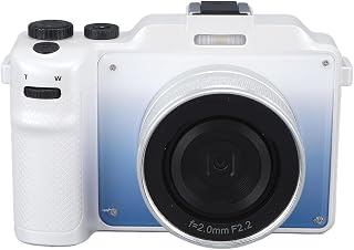 Câmera Vlogging, selfies sem conexão USB, tela IPS de 3 polegadas, câmera digital de 48 megapixels, foco automático 18x para registros de crescimento (branca)