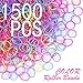 Colored Rubber Hair Bands, TsMADDTs 1500PCS No-Damage Hair Ties for Kids' Braids (1.3mm x 20mm)