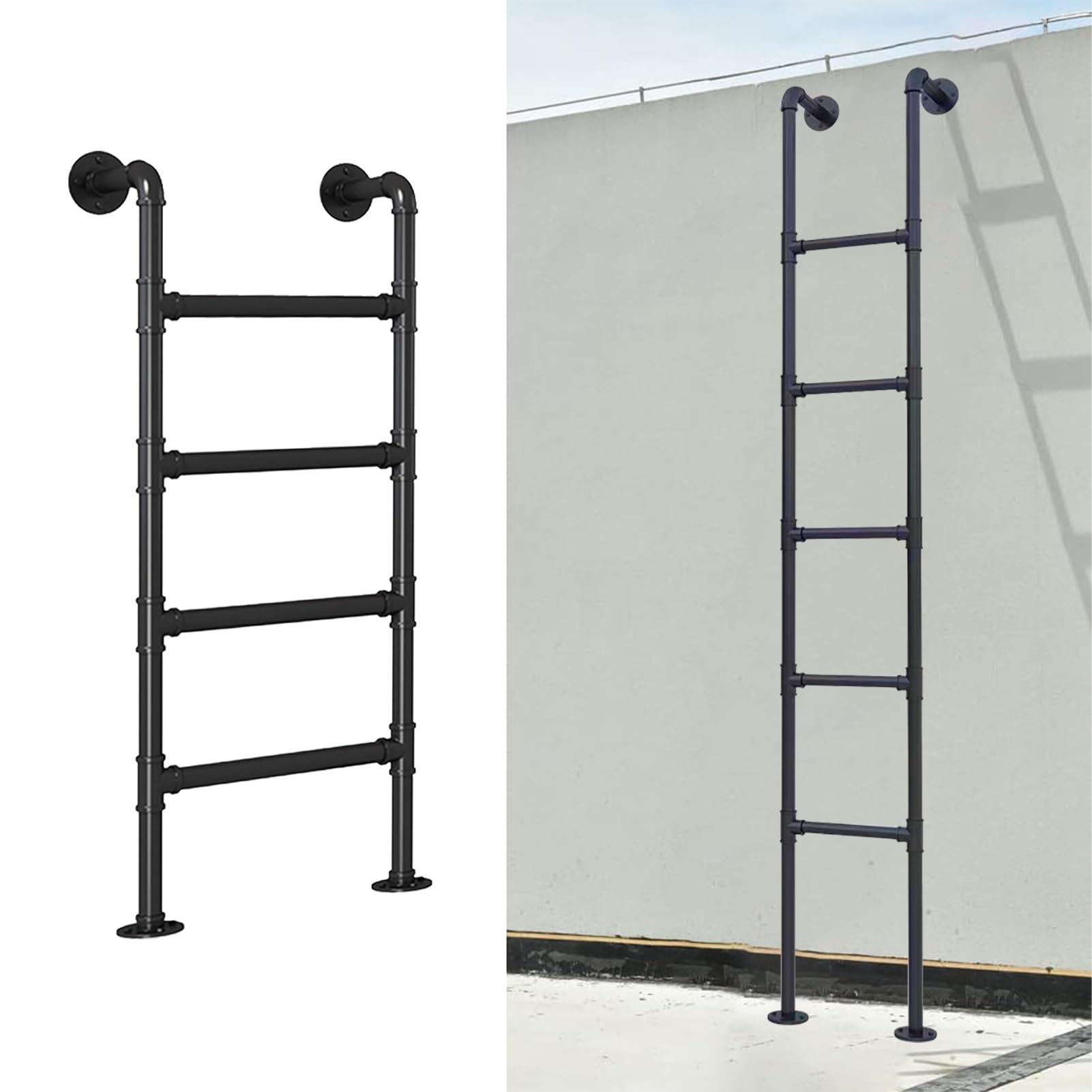 Échelle de secours pour camping-car et lits superposés en métal noir 140cm
