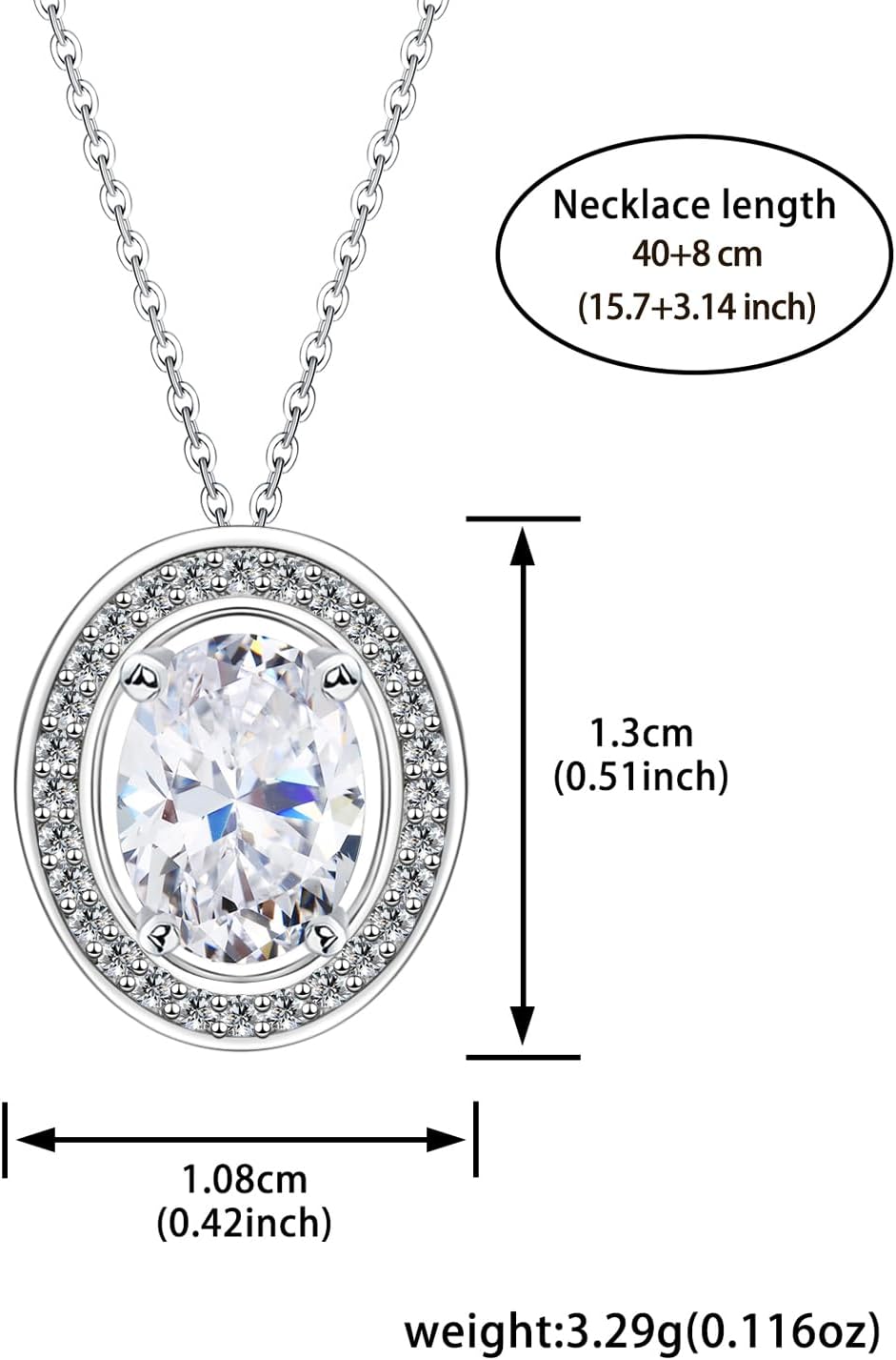 Sterling Silver Coin Pendant Necklace for Women Hypoallergenic Cubic Zirconia Adjustable Charm Elegant Round Necklace Jewelry Gifts - Image 6