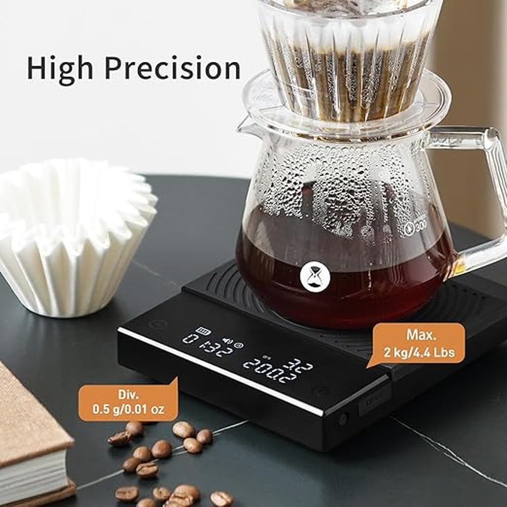 de precisión para café. precisión de 0-1 g. Función de,negro
