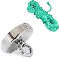 ima de neodimio disco 75mm para pesca magnetica potente ate 200kg com corda 10m