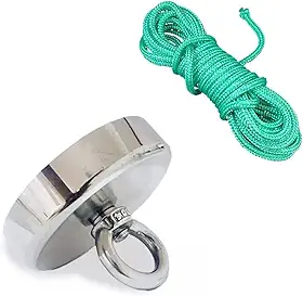 ima de neodimio disco 75mm para pesca magnetica potente ate 200kg com corda 10m