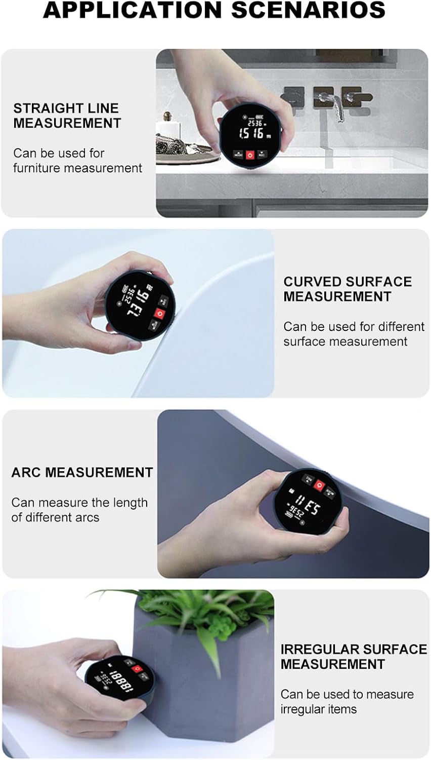 Handheld Roller Distance Meter Electronic Rangefinder Distance Measuring Gauge 0 to 99.999m with Magnetic Back, HD LED Display for Clear Measurements and Data Storage