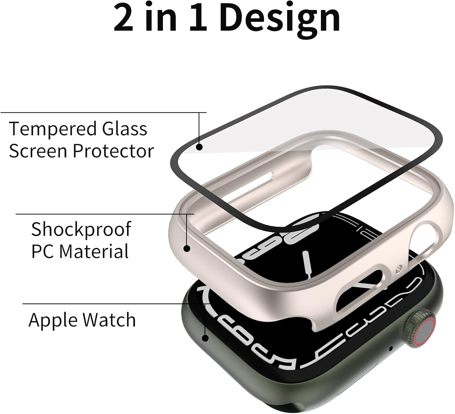 [14 Pcs] Hooglny Hard PC Case Compatible for Apple Watch Series 7/8/9 41mm, All Around Protective Cover Shell with Screen Protector for iWatch Series 7/8/9 Accessories Men Women 14 Color 41mm image 3 of 6 B09TP69MKG