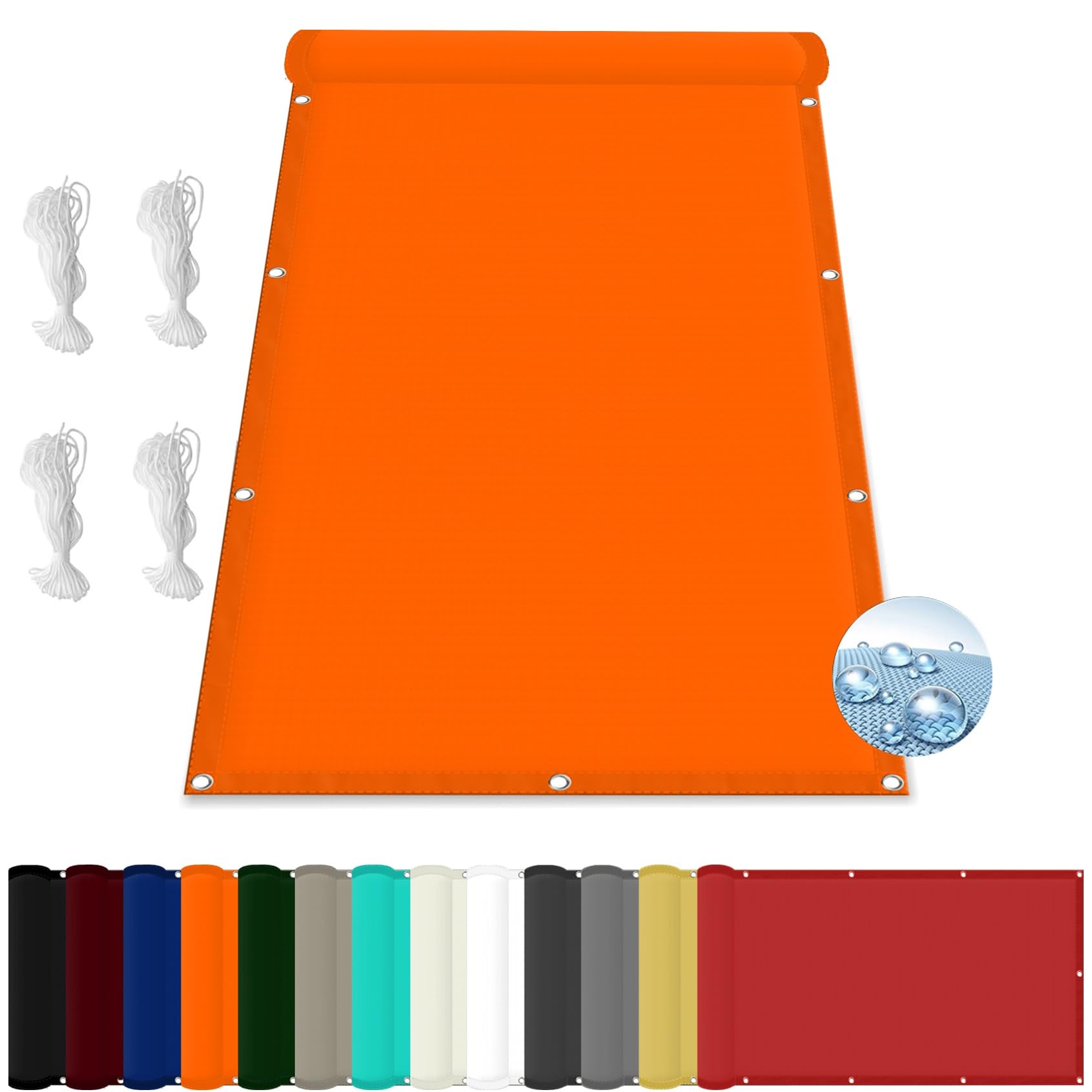 GLDYTVF Orange Shade Cloth 4.4 x 5.2m with Grommets UV Protection Waterproof Canopy Sail Shades for Balcony Carports Kennel Custom