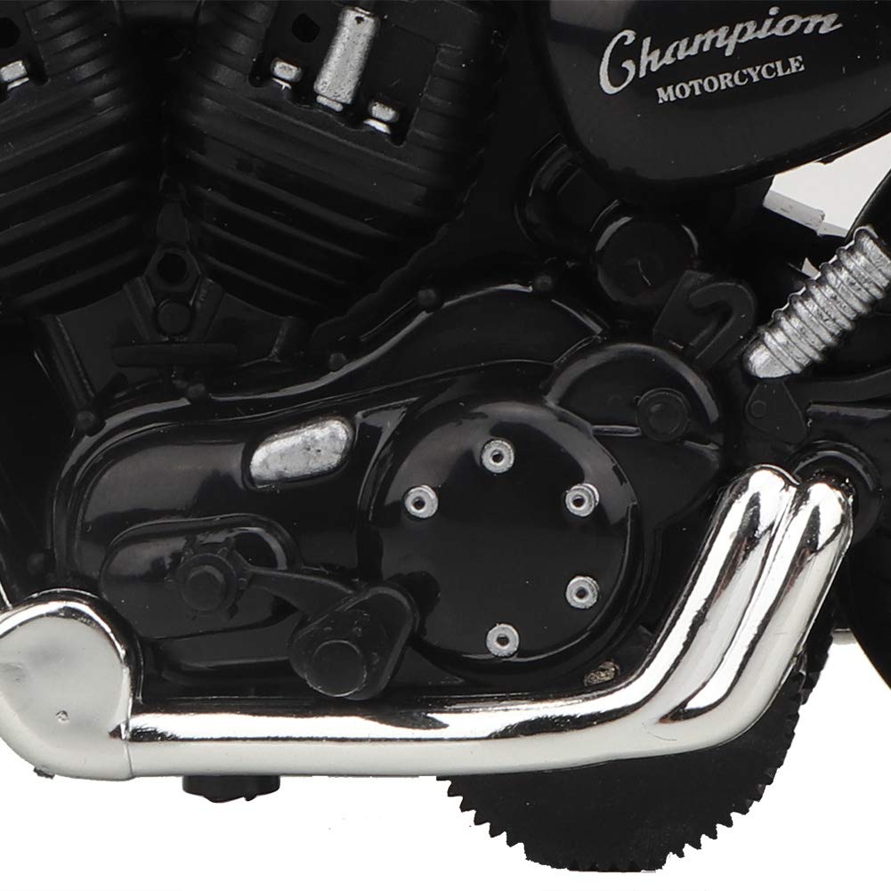 Generic Alloy Electric Motorcycle Model Toy with Light Music for Kids Gift, DropResistance Alloy Motorbike Model Toy for Children, Black/White, 4.7 * 2.9 * 3.1in (Black) — view 8
