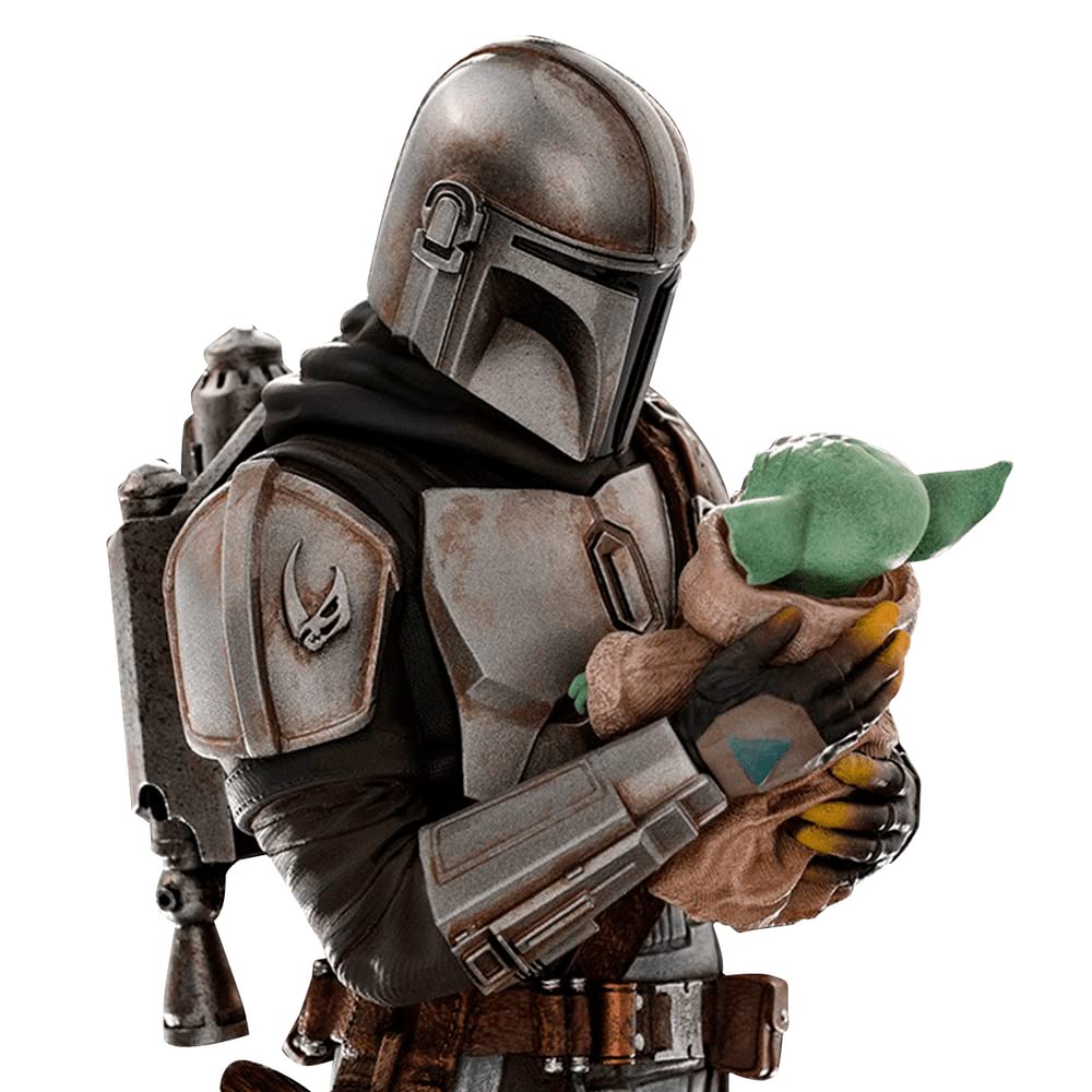 Star Wars The Mandalorian & Grogu A賞 Amazon.com: Iron Studios 1:18 Mandalorian and Grogu Art Scale