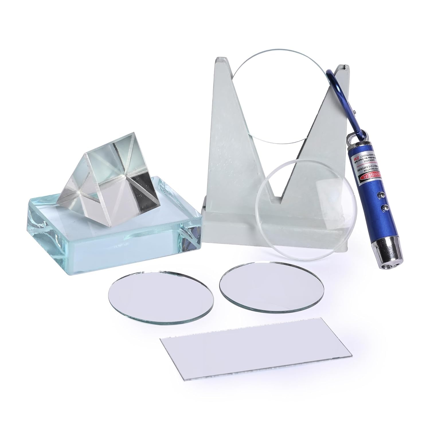 Scienceque Optics Lens Science Activities| Optics Activity Set of Convex Lens Laser Light Set of 9