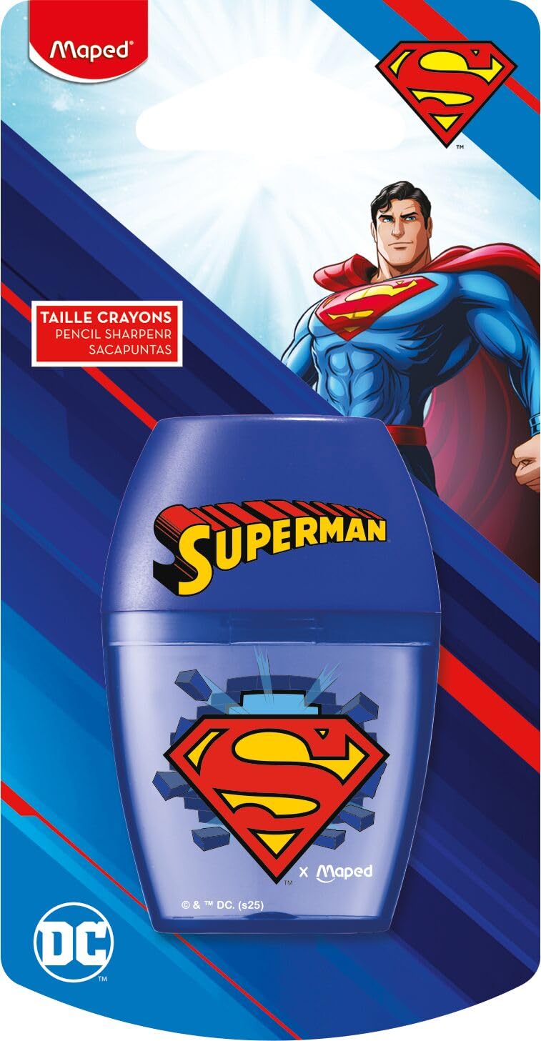 Maped - Superman Pencil Sharpener - 1 Hole - Compact and efficient
