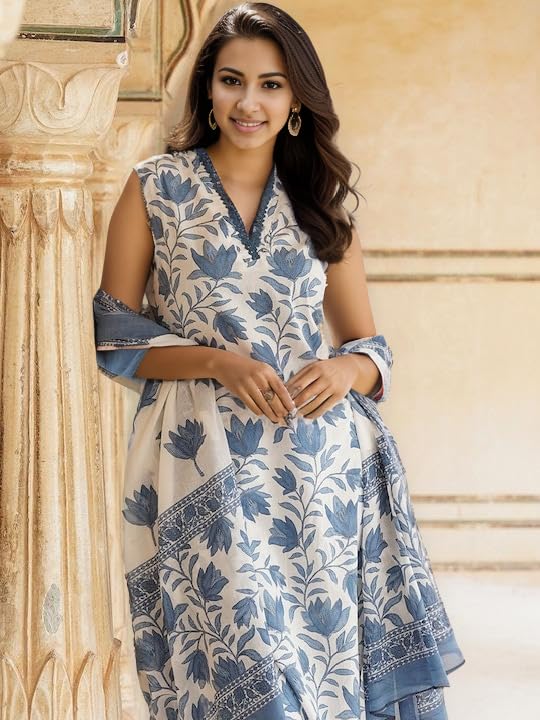Image of SHIENZY Cotton Blend Kurta Set for Women