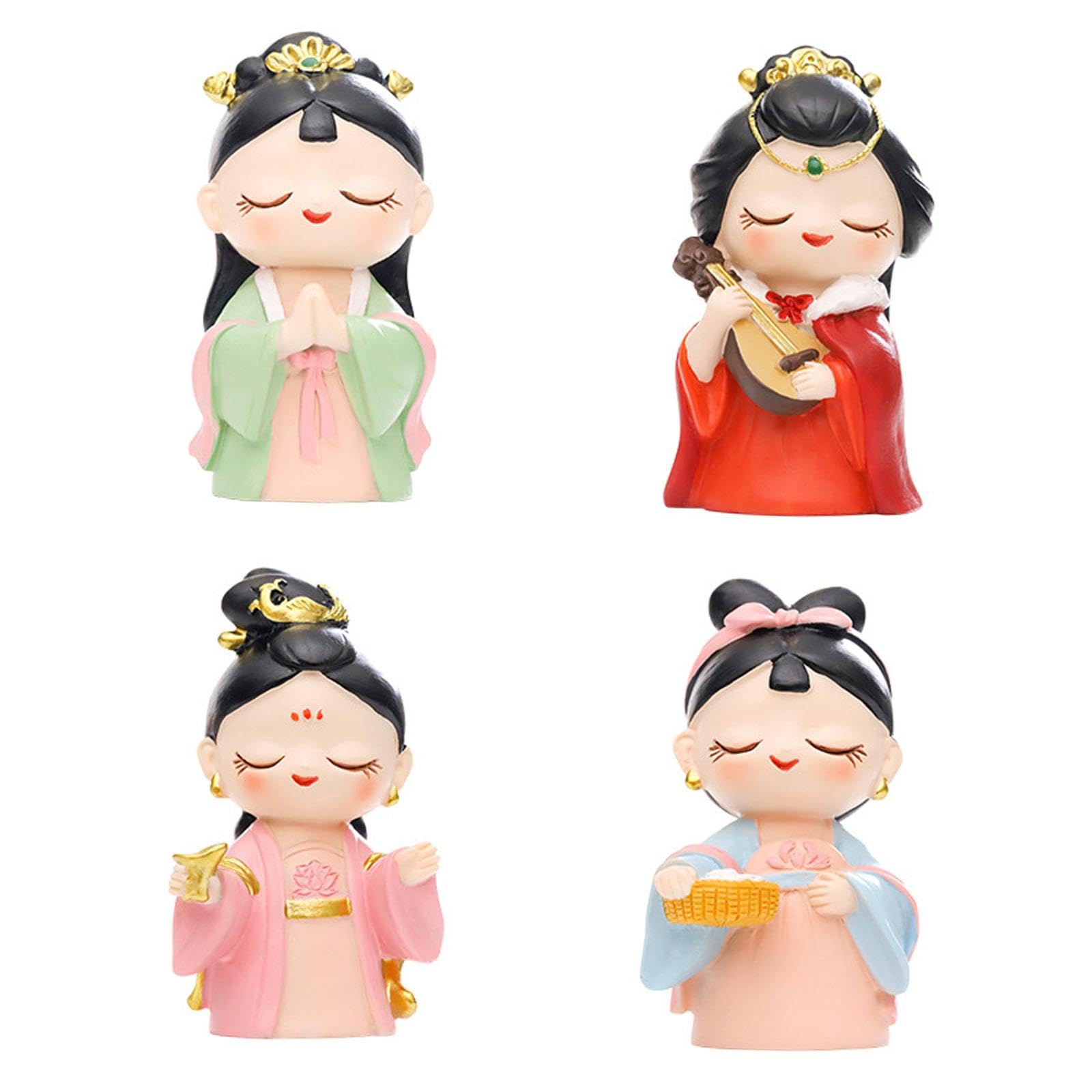 Amazon.co.jp: Generic 4 個のかわいい中国風の女の子のフィギュア 