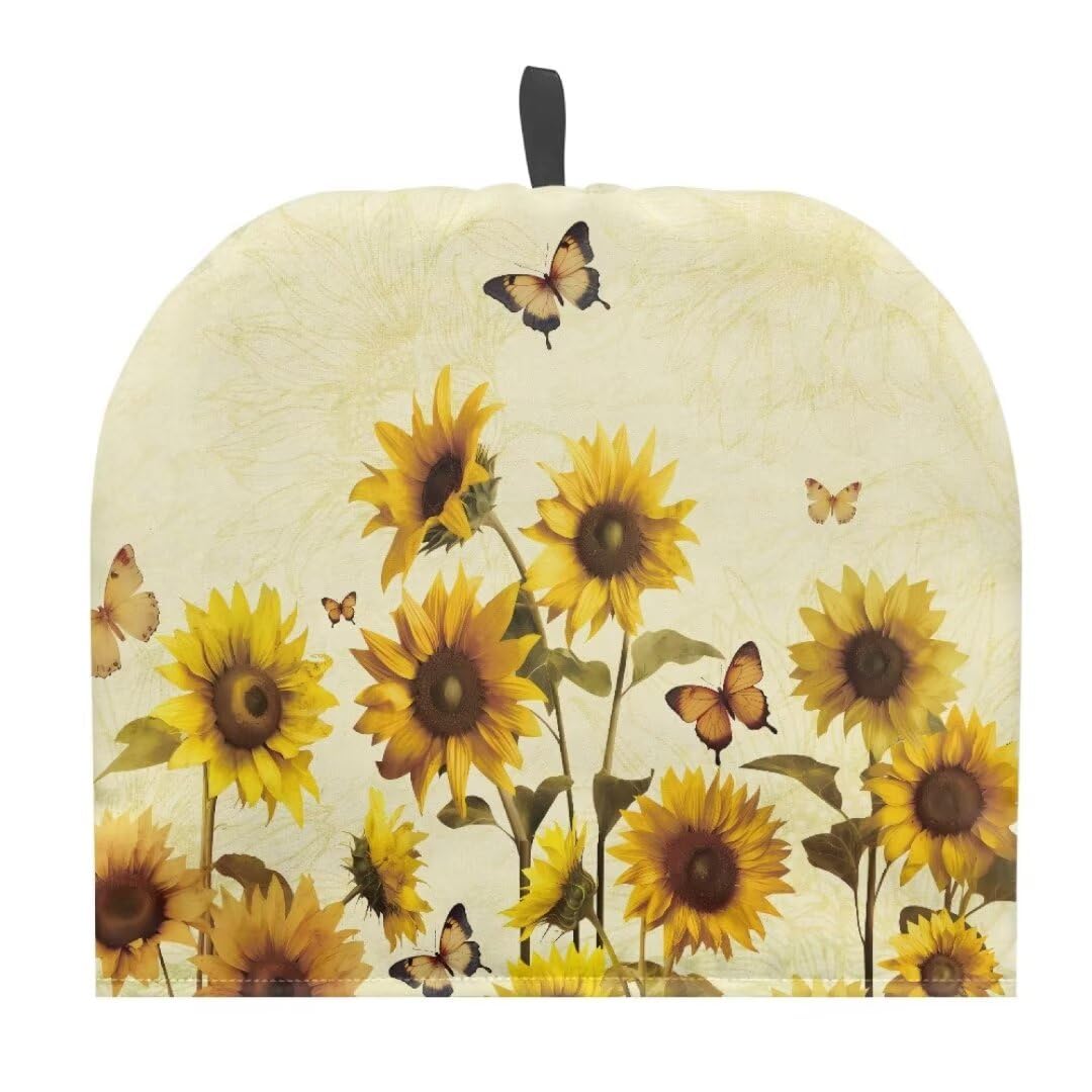 ORGYPET Sunflower Tea Cozy for Teapot Modern Breakfast Warmer Cover for Kitchen Large Teapot Insulation Cover for Weddings Decor Waterproof Teapot Protective Cozy for Home Gift for Teacher
