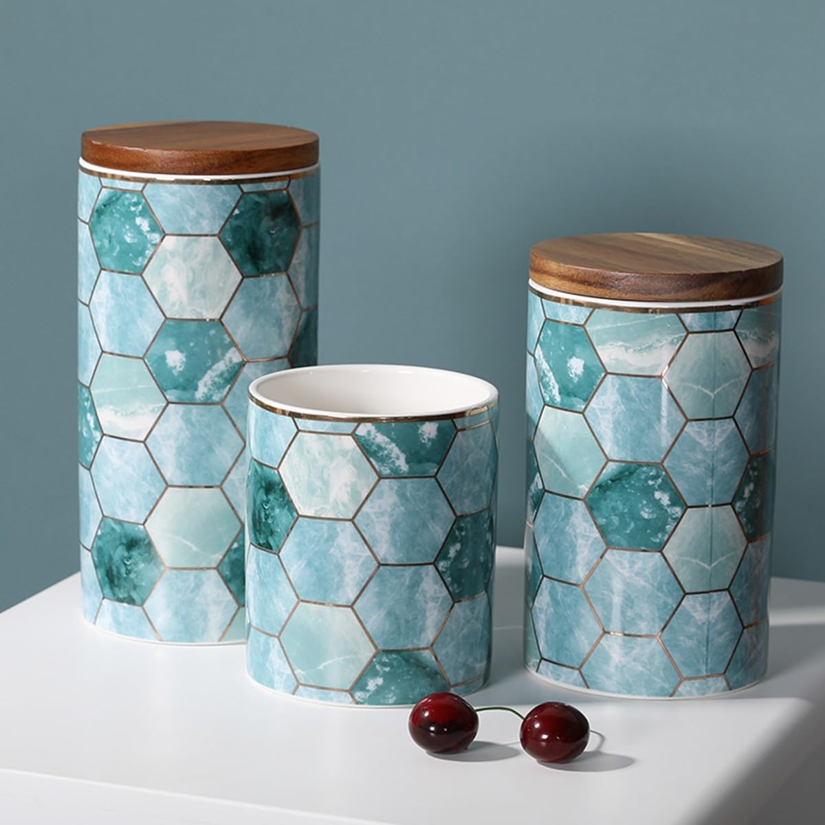 Ceramiczny Słoik Do Przechowywania Zestaw 3, Pojemnik Do Przechowywania Kawy Na Blacie Kuchennym, Pojemniki Na Żywność Z Hermetyczną Ceramiczną Pokrywką Na Kawę Ziarnistą