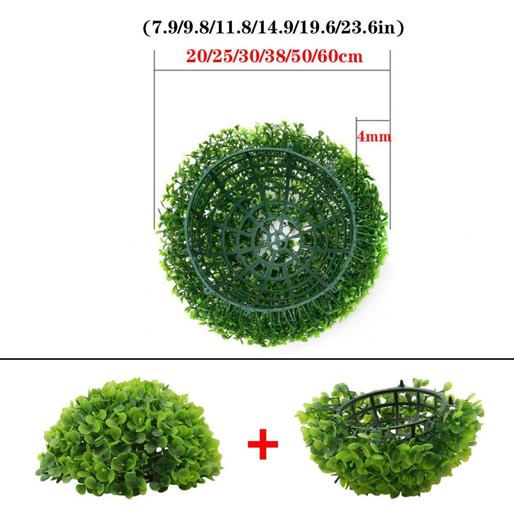 Coppia Di Palline Topiarie Artificiali 28cm – Verde Oliva, Per Cesto O Parete - Foto 3