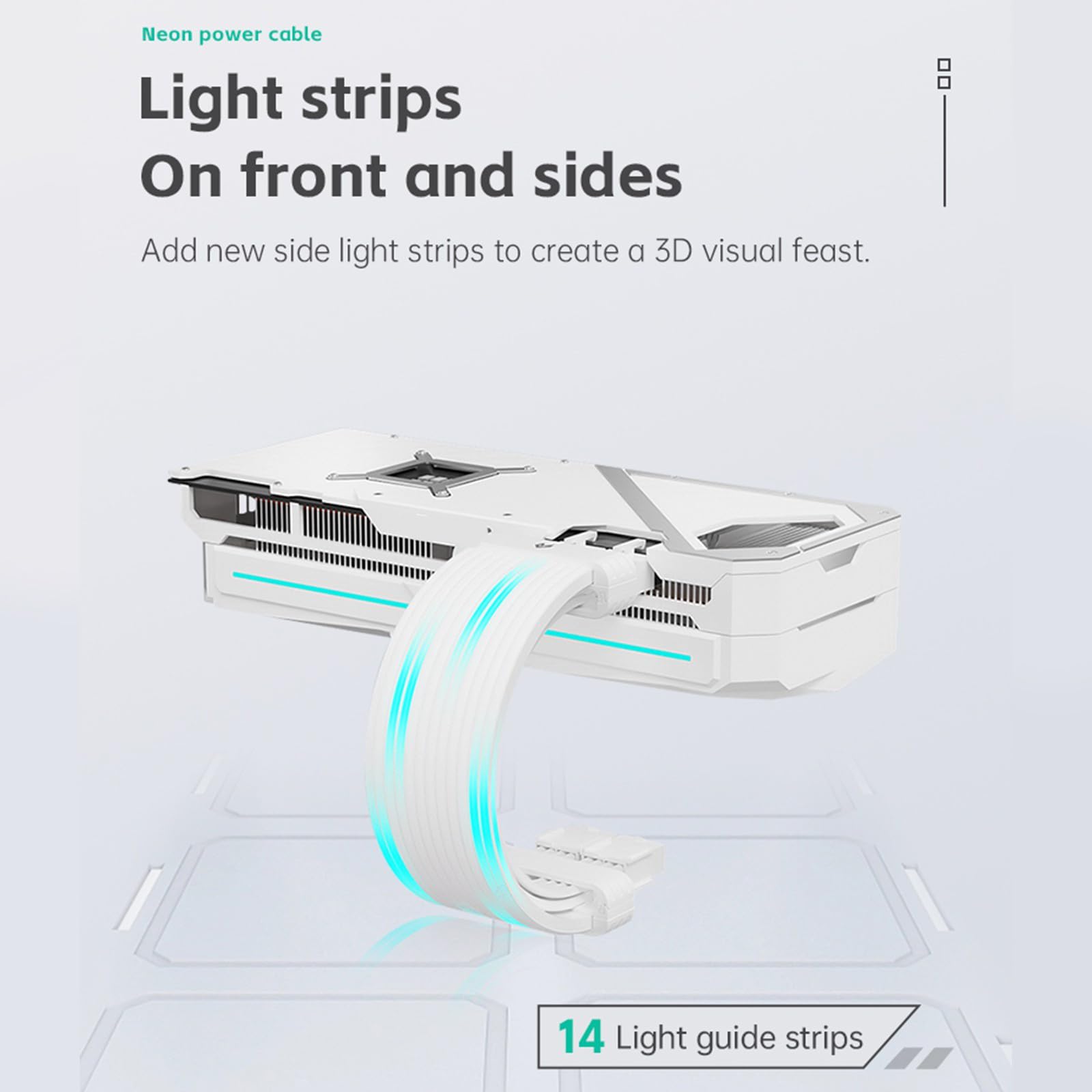 Silicone ARGB 24Pin GPU Cavo di Alimentazione Controllo Illuminazione Strisce di Luce ARGB Configurazioni facili Estensione di potenza CPU resistente ad alta temperatura
