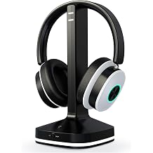 Wireless Headphones for TV Watching, TV Headphones Wireless for Seniors with Transmitter Charging Base, Over Ear Headset with 3 Audio Modes, No Audio Delay Blutooth 5.4, Gifts for Parents, Black&White