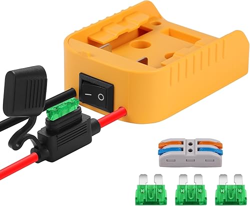 Adaptador de ruedas eléctricas para Dewalt Adaptador de batería de 20 V, kit de conversión de batería con interruptor, terminales de cable y