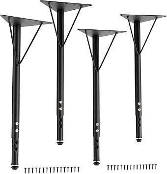 Yuleimy Adjustable Table Legs 19-30", Heavy Duty Desk Legs, 4 Pack Black | Industrial Steel Workbench Base, Sturdy Sewing Table Legs And Butcher Block Table Legs
