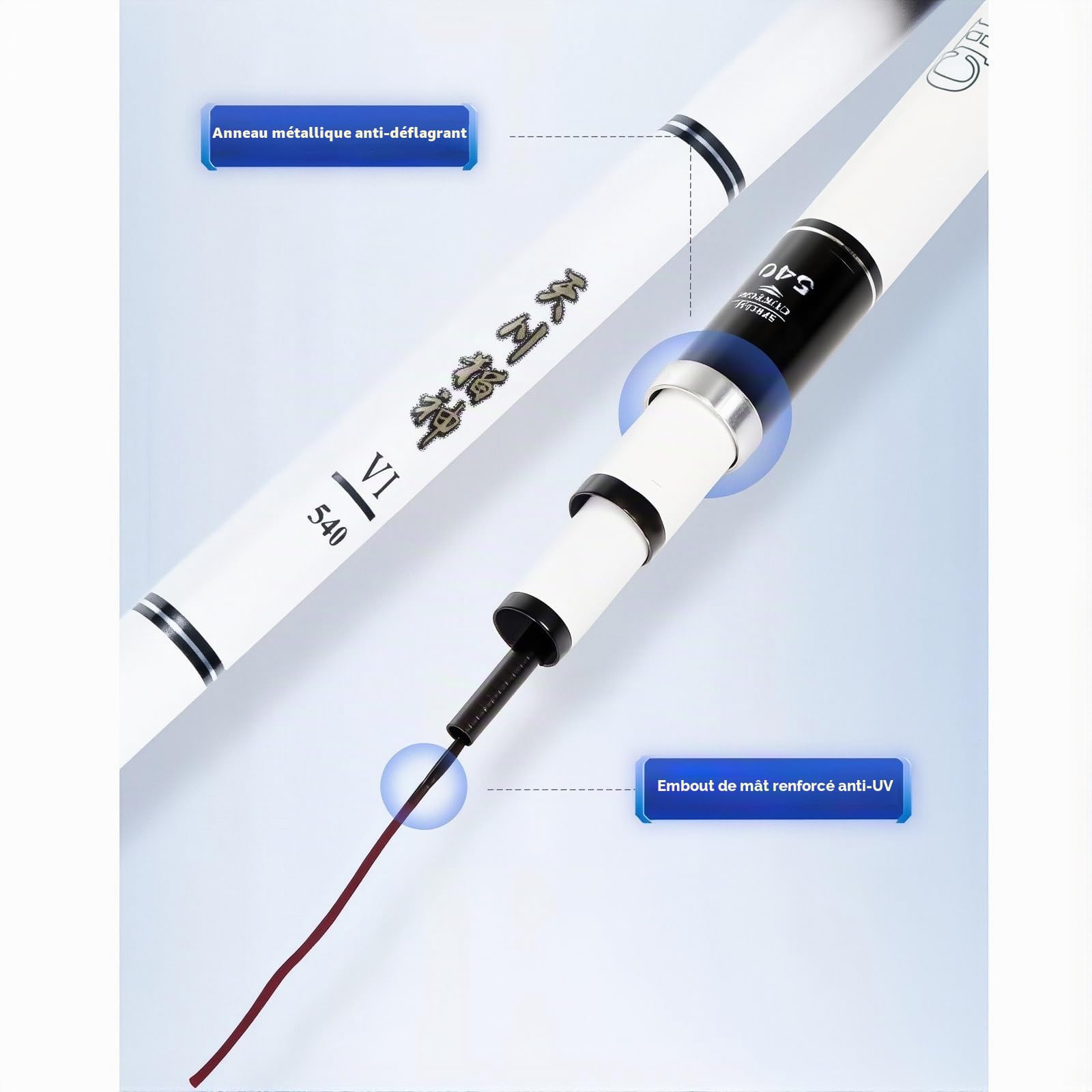 Canne A Peche Telescopique en Fibre De Carbone 8h19tone Canne A Coup Canne A Carpe Canne à PêChe Chinoise RéServoirs Et éTangs(8.1m)